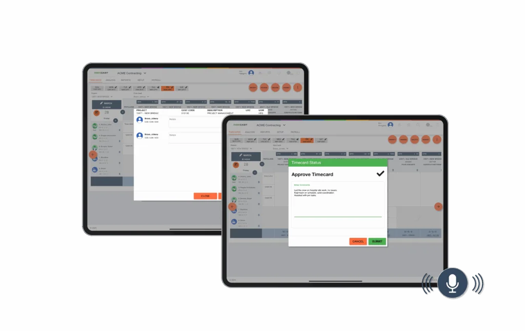 Riskcast Digital Timecards Interface